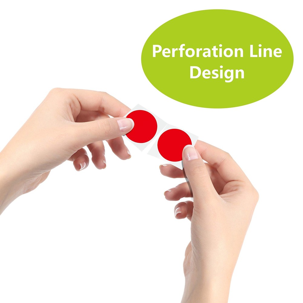 1500 PCS Red Round Color Coding Circle Dots Inventory Stickers Labels 1",