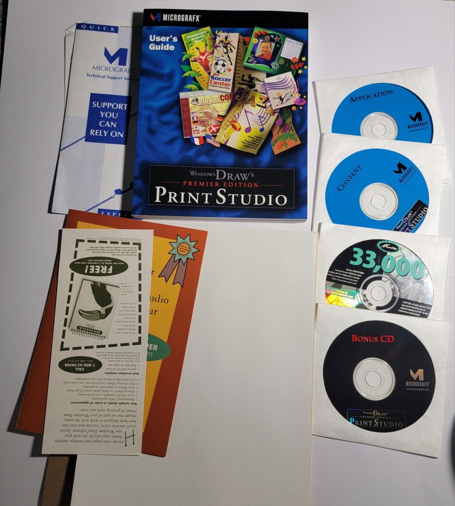 Micrografx Draw 6 Print Photo Web Studio Premier PC CD digital image editor tool