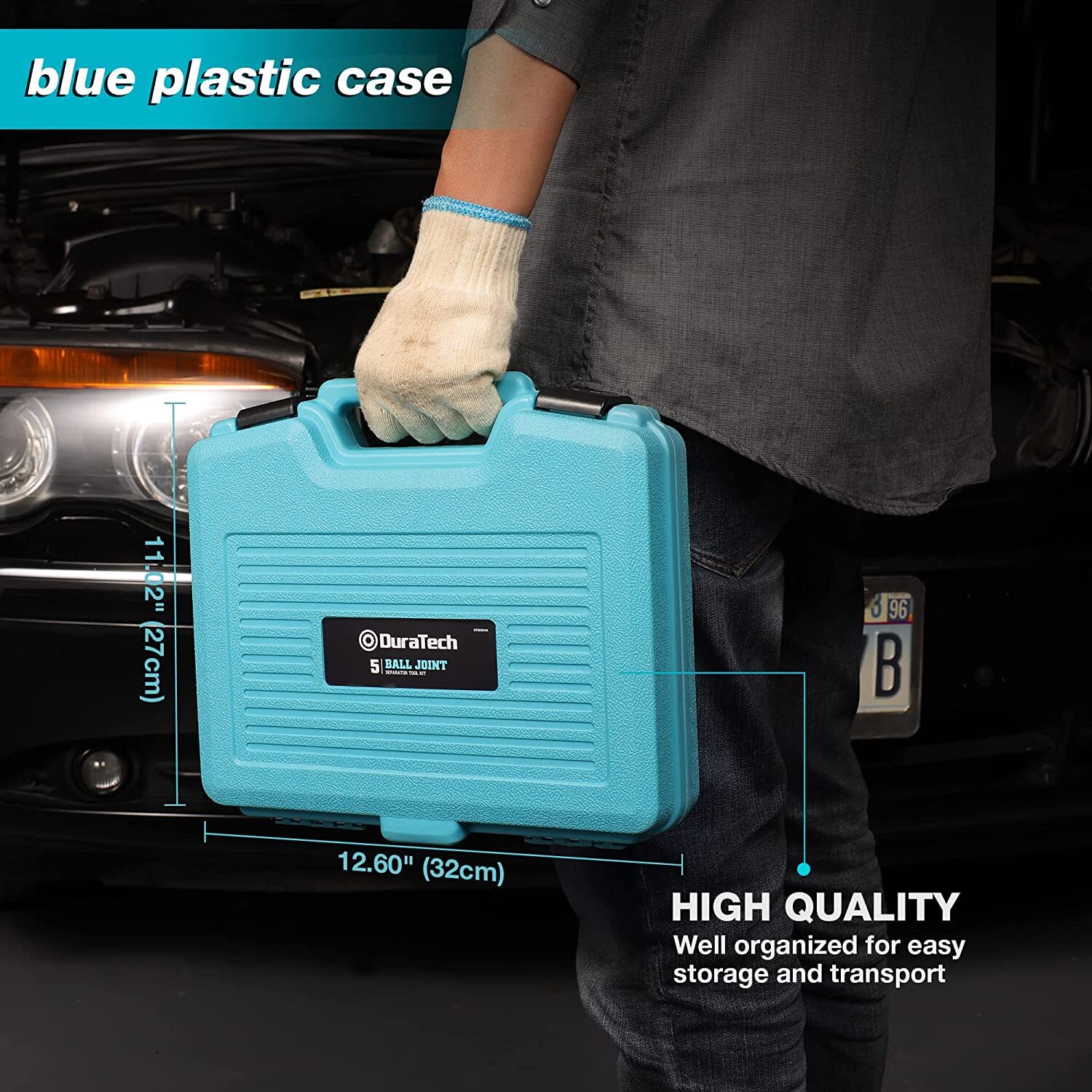 DURATECH Ball Joint Separator Pitman Arm Puller Tie Rod End 5PCS Tool Set w/Case