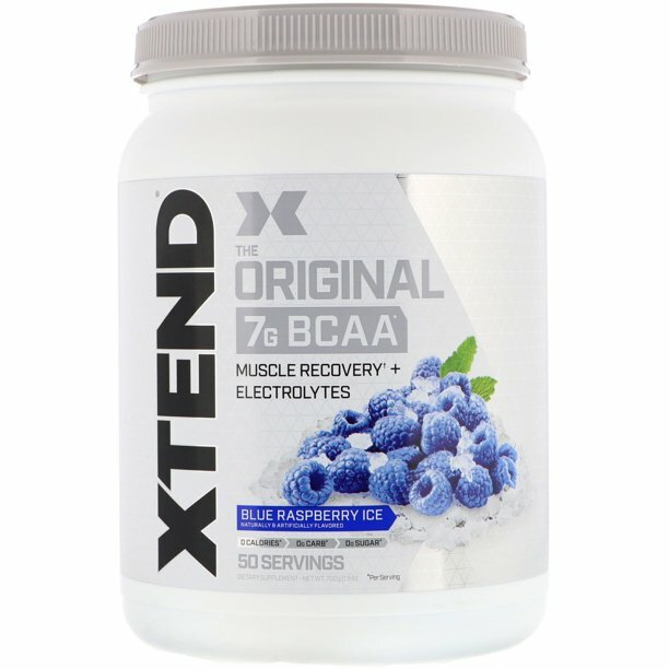 Scivation XTEND Original 7g BCAA | 50 Servings | Blue Raspberry Ice - CLUMPY