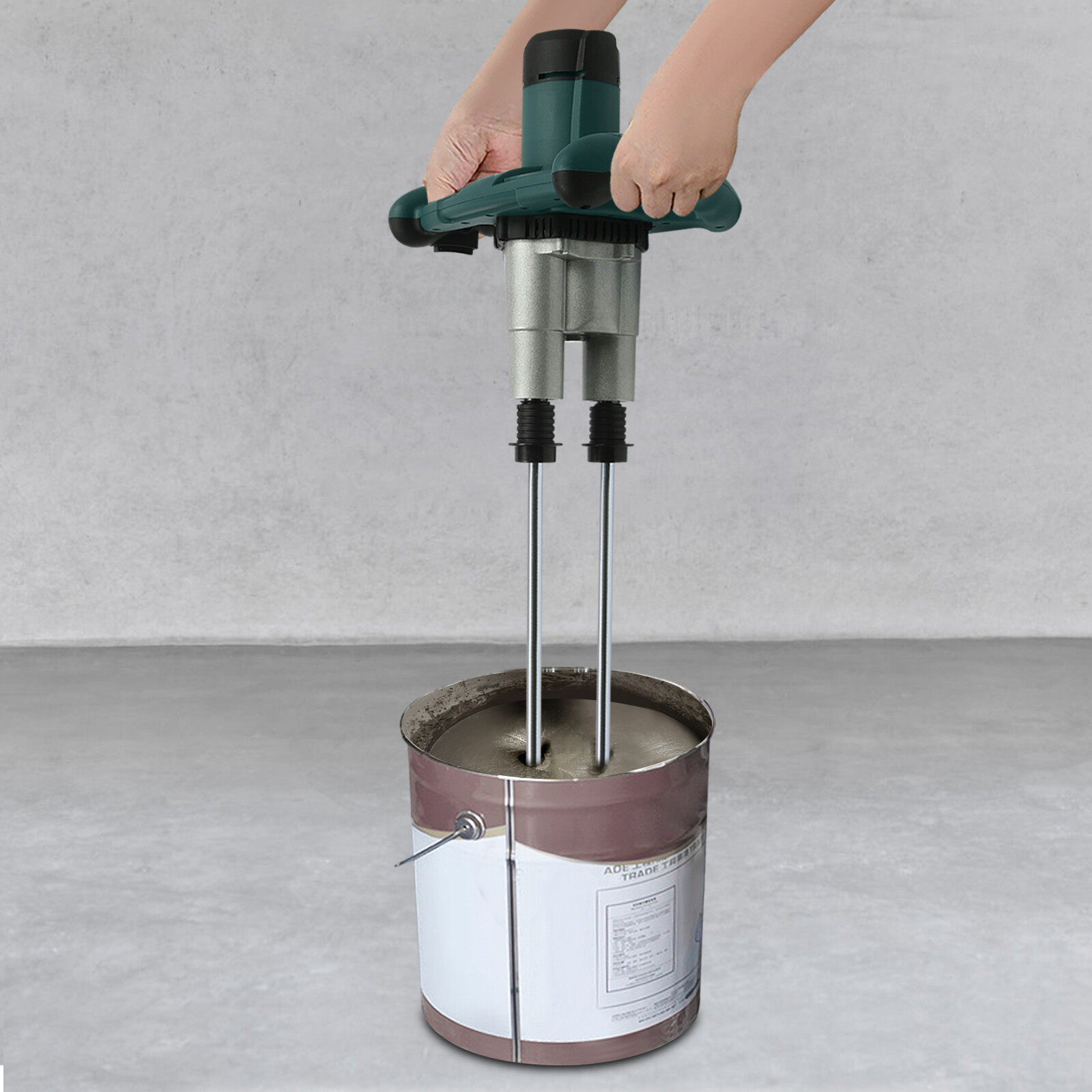 1800w Concrete Mortar Mixer Cement Grout Plaster Stirrer Double Paddle Mixer USA