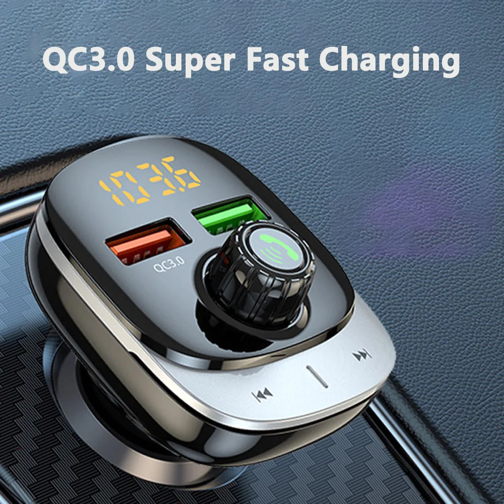 Car Mp3 Player Dual USB Fast Charger FM Bluetooth 5.0 Receiver Transmitter