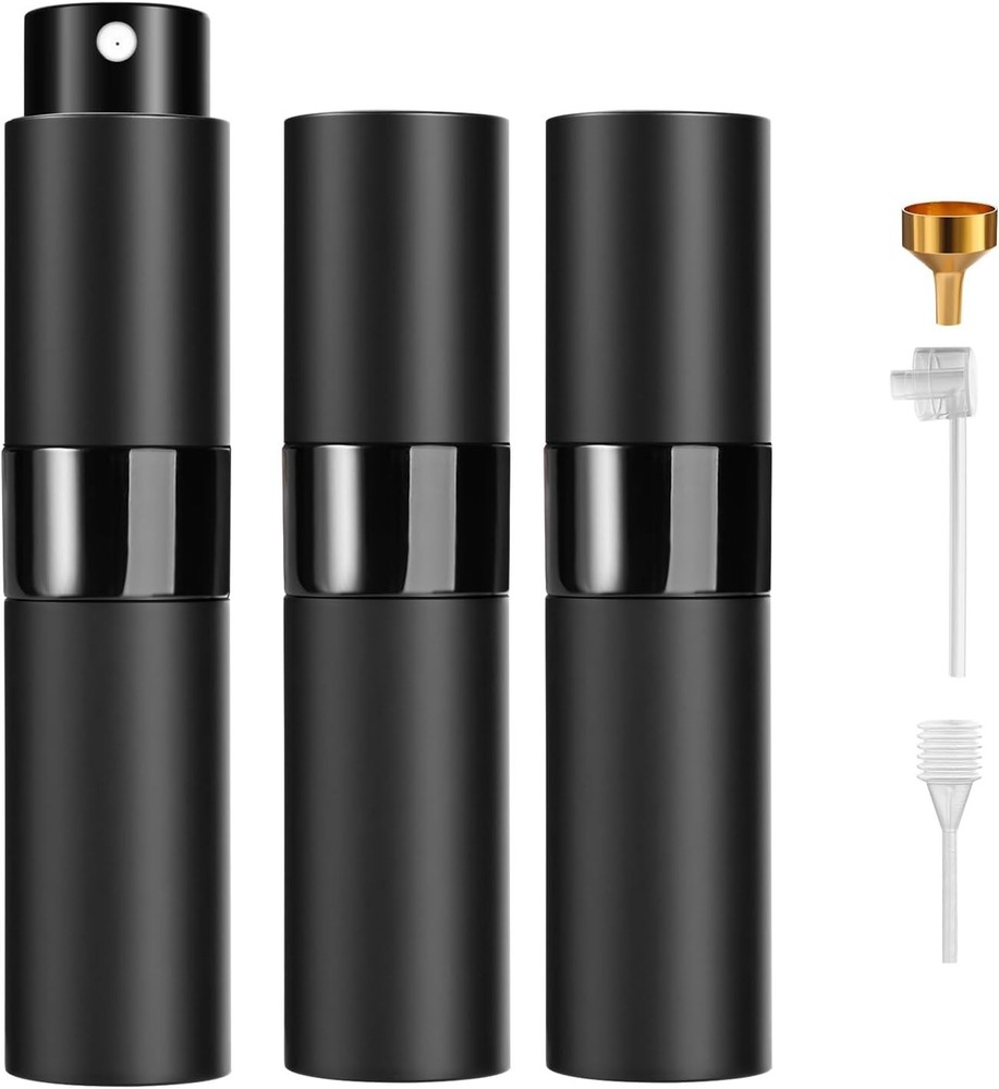 3Pcs 8ml Cologne Travel Bottle, Perfume Atomizer, Refillable black