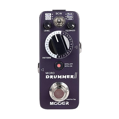 Guitar Drummer Pedal Drum Machine Effect with FILL Function, Micro Drummer II