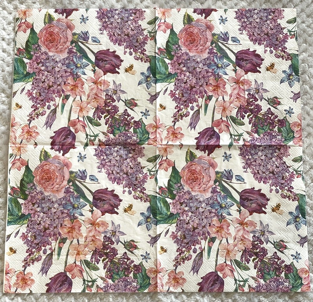 4 Designs Paper Napkin Set for Decoupage - Multi