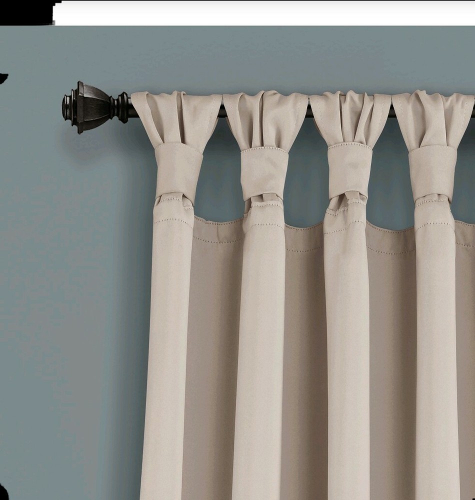 Lush Decor Insulated Knotted Tap Black-out 95"x52" Solid Wheat 100% Polyester...