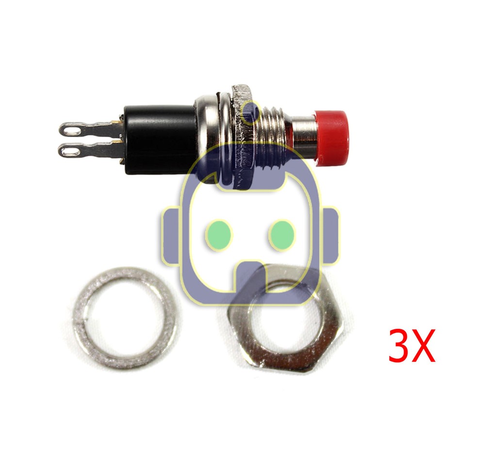 10pcs Lockless Momentary On Off Push Button Red Mini Switch PBS-110 M121