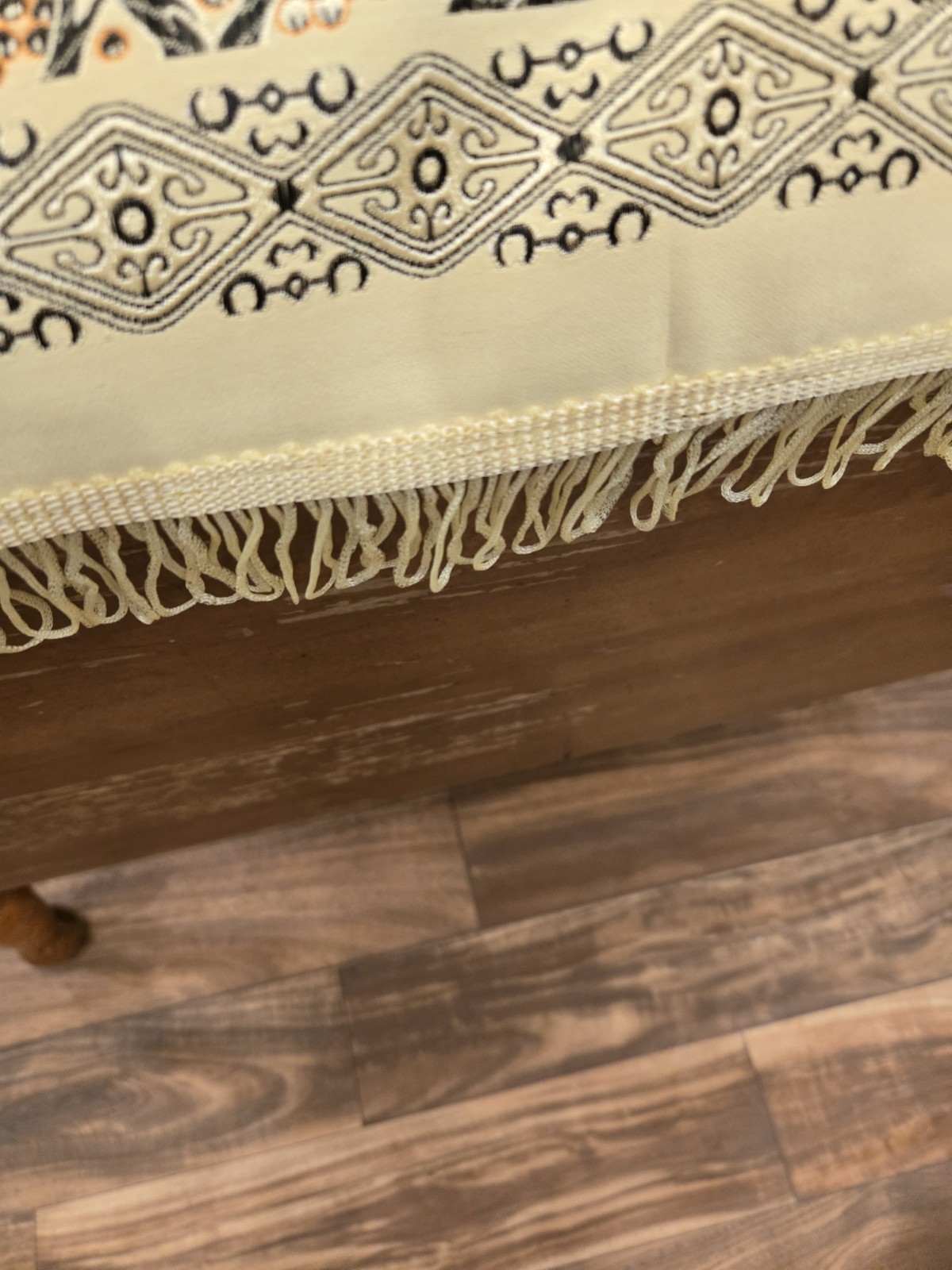 VTG NOS Brocaded Chinese Silk Tapestry Tablecloth 38" x 38" Late 70's-Early 80's