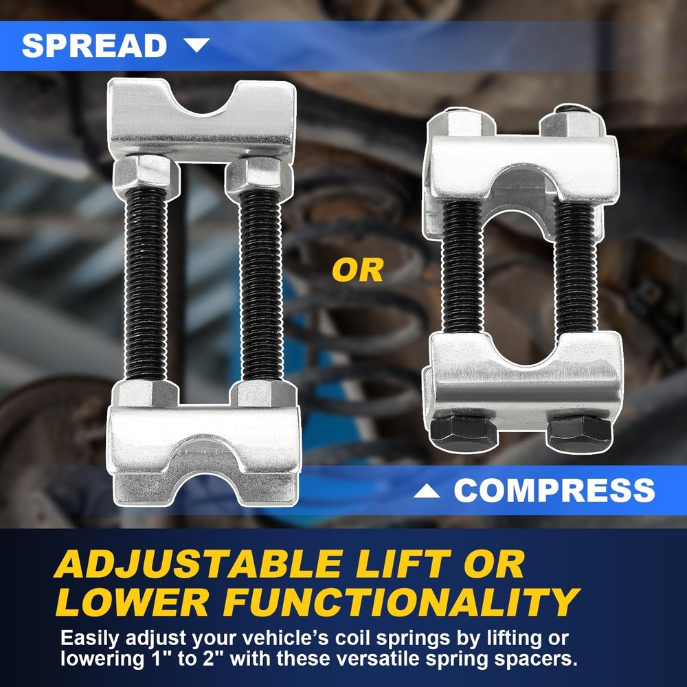 Adjustable 2-Way Coil Spring Spacers 4 Pack, 1â€-2â€ Lift or Lower Spring C...