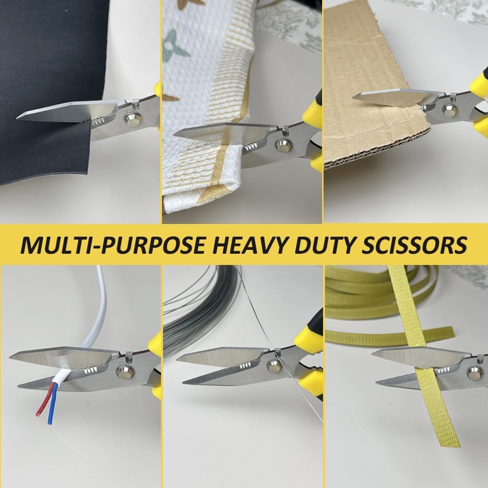 Heavy Duty Scissors, Sharp Scissors All Purpose with Yellow