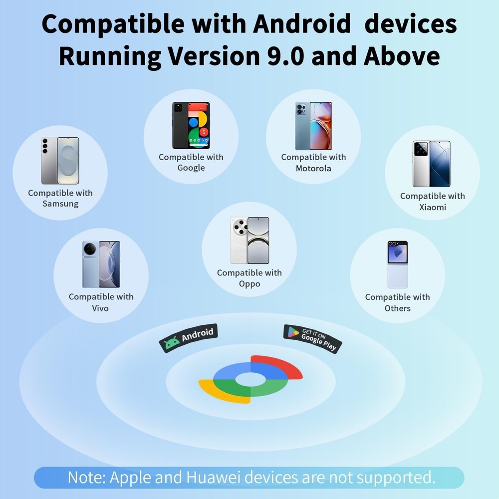 Tracker Tag for Android 4 Pack Luggage Tracker Tags Compatible with Google Fi...