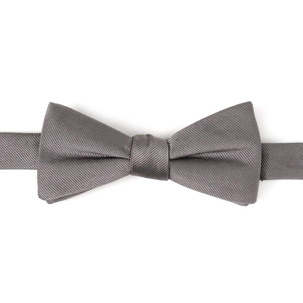 Gray Silk Bow Pre-Tie