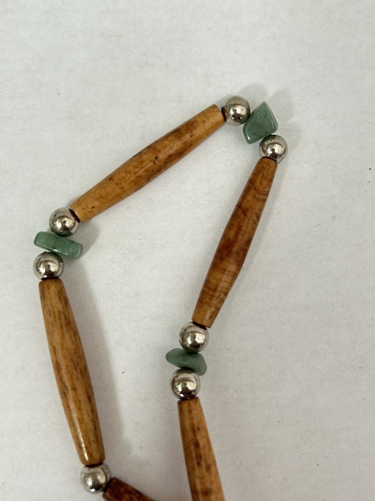 Handmade dyed bone tribal necklace B10