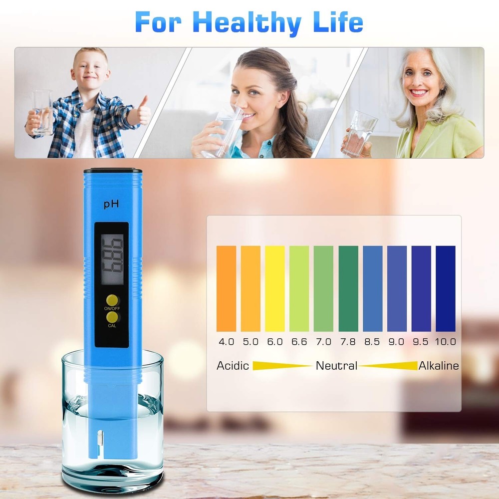PH Meter for Water pH Tester Digital pH Pen, 0.01 High Accuracy pH Reader pH ...