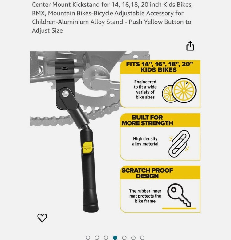 CENTER MOUNT BICYCLE STAND ULTRAVERSE FOR 14”, 16”, 18”, 20” INCH SIZE KICKSTAND