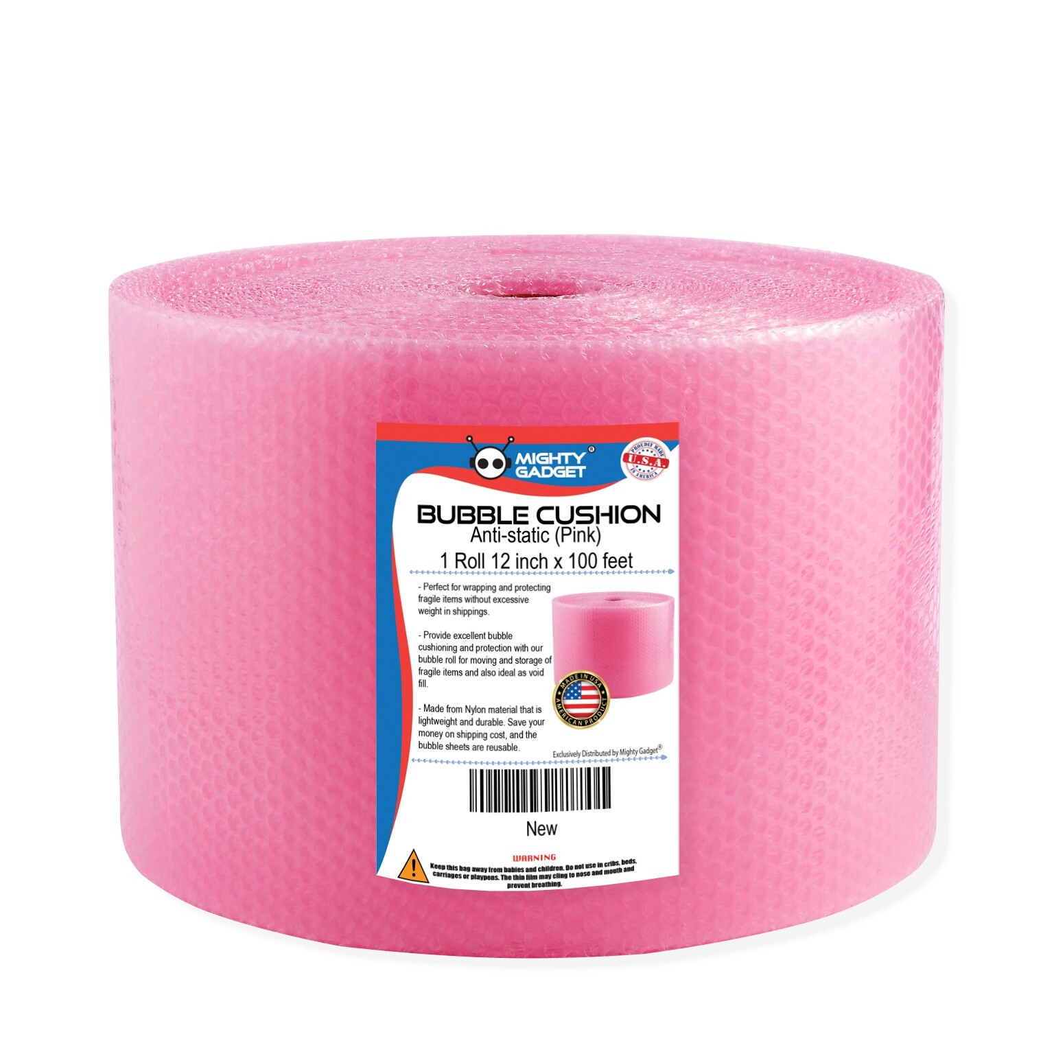 Small Bubble Cushioning Wrap Anti-Static Roll 100 ft x 12'' Wide
