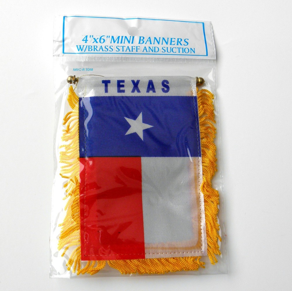 TEXAS MINI POLYESTER US STATE FLAG BANNER 3 X 5 INCHES