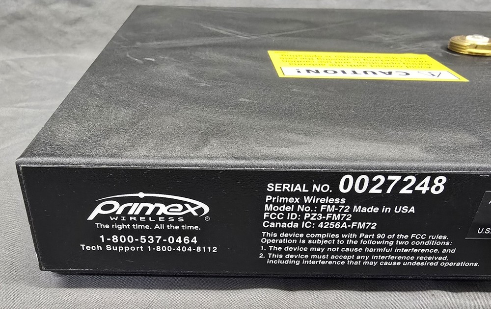 Primex Wireless FM-72 1-Watt Transmitter (Unit & Power Supply)