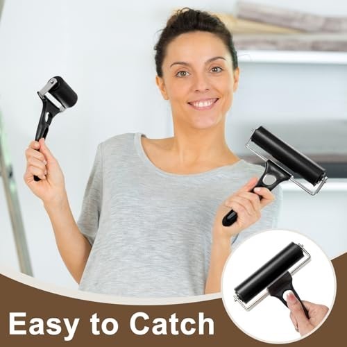 18 Pcs Rubber Roller Set - 4.7" Brayer Ink Rollers for Crafting, Printing & Stam