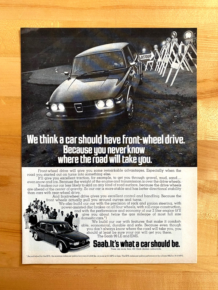 1974 Print Ad Saab 99 LE