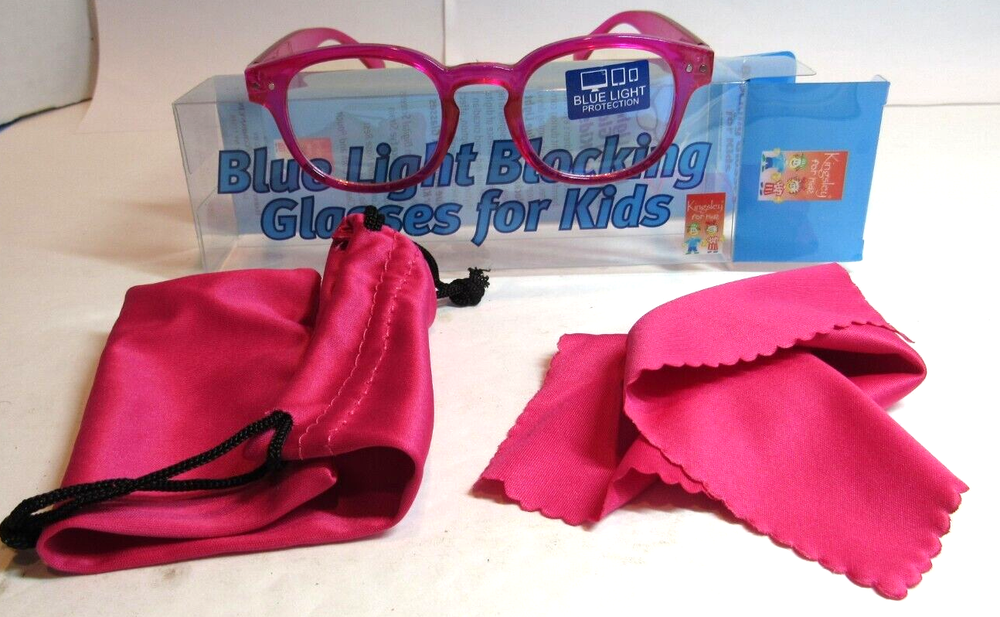 PINK Kids Blue Light Blocking Glasses School Computer Gaming Eye Protection