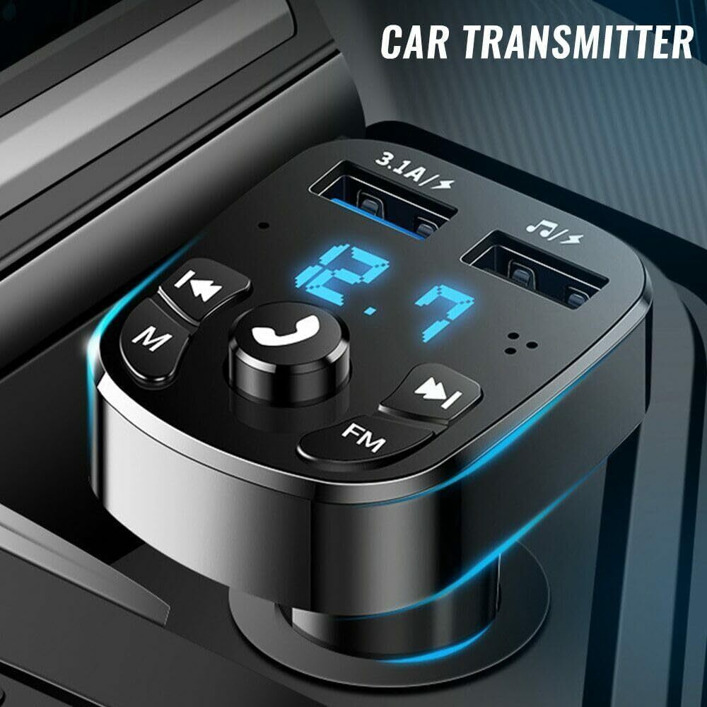 Adaptador Bluetooth para coche Transmisor FM Reproductor de música MP3