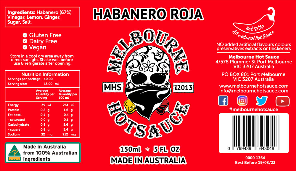 Melbourne Hot Sauce 6 pack