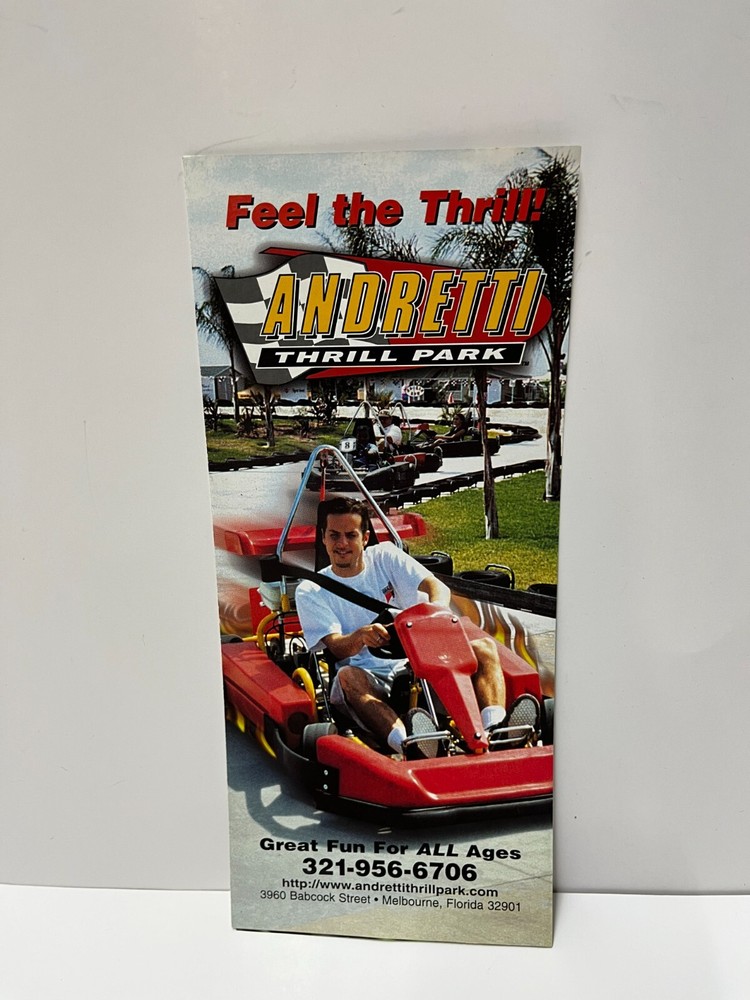Andretti Thrill Park Brochure Pamphlet Melbourne, Florida Arcade, Mini-Golf