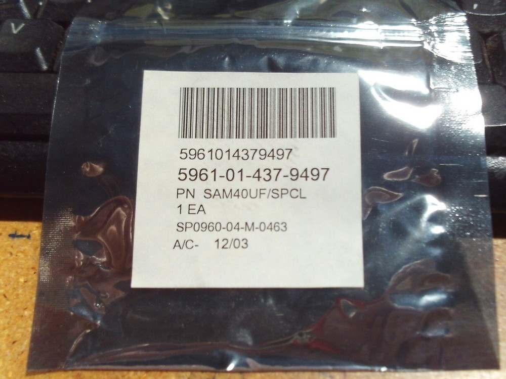 SOLID STATE DEVICES SEMICONDUCTOR PART # SAM40UF/SPCL NSN: 5961-01-437-9497