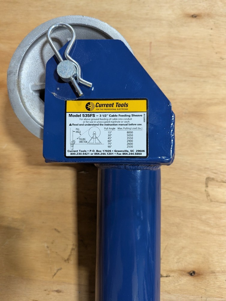 CURRENT TOOL 535FS 3-1/2" CABLE FEEDING SHEAVE ( NEW )