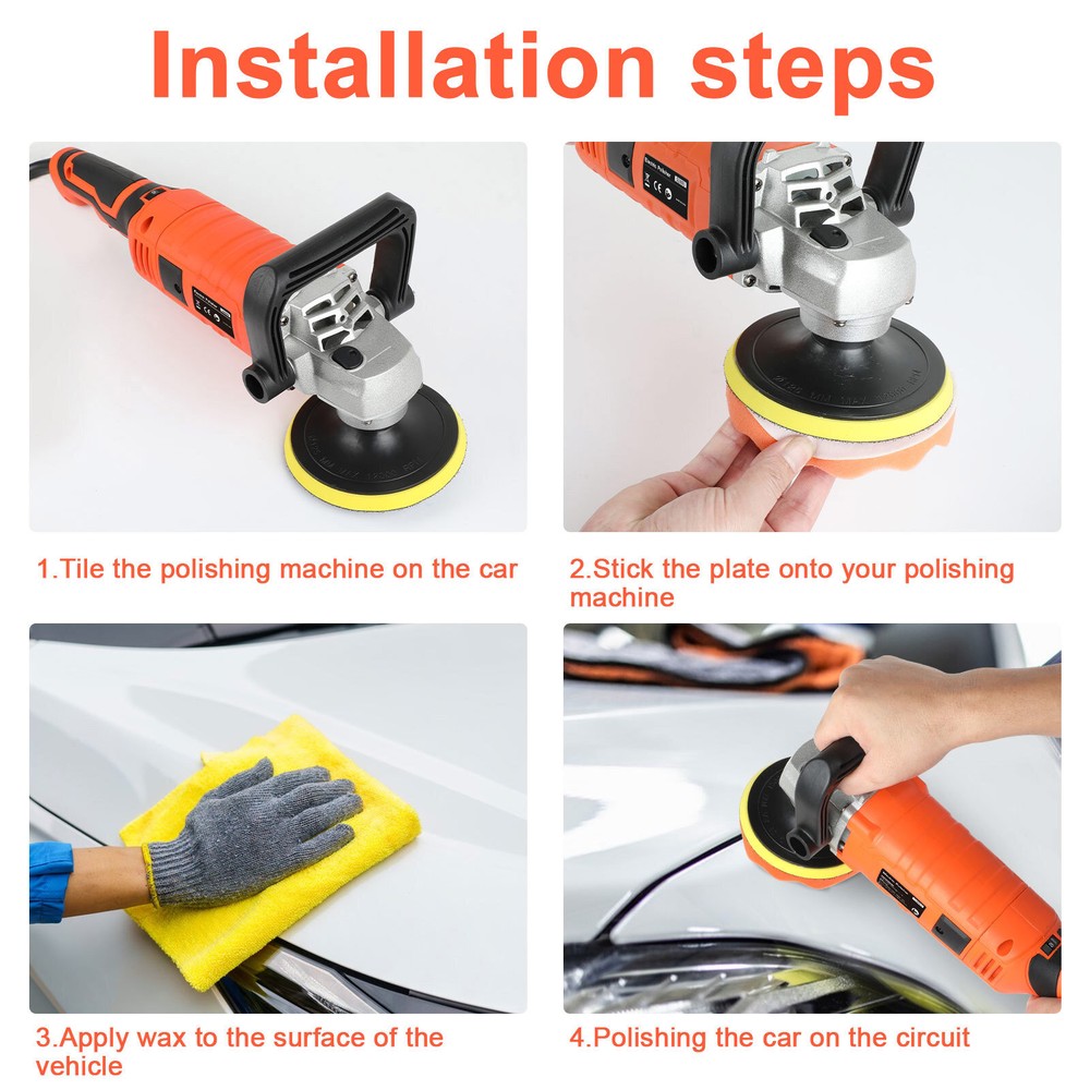 Electric Car Polisher Sander Buffer Polishing Machine Kit 1580W Variable Speed