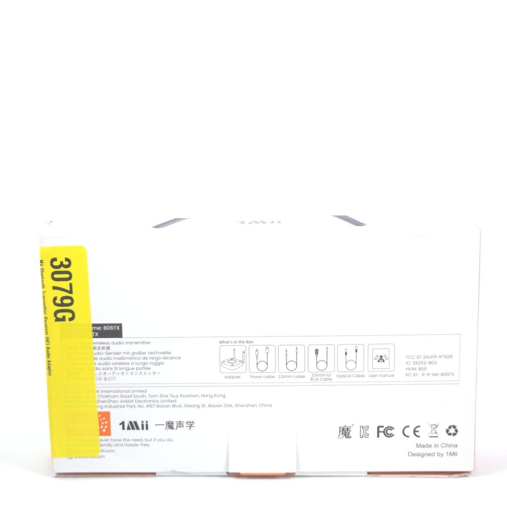 1Mii B06TX Bluetooth 5.2 Transmitter TV Adapter aptX Low Latency Plug & Play