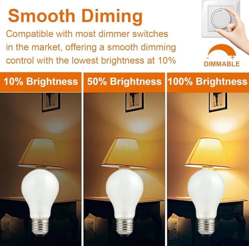 100W Incandescent Light Bulbs,Frosted Bulbs,Dimmable Medium E6 Base Light 2