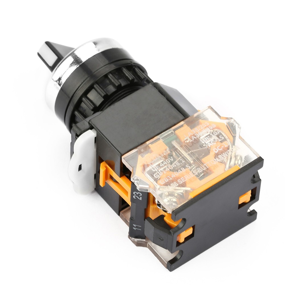 22mm Round Selector Switch 2 Positions NC + NO Self Locking❀