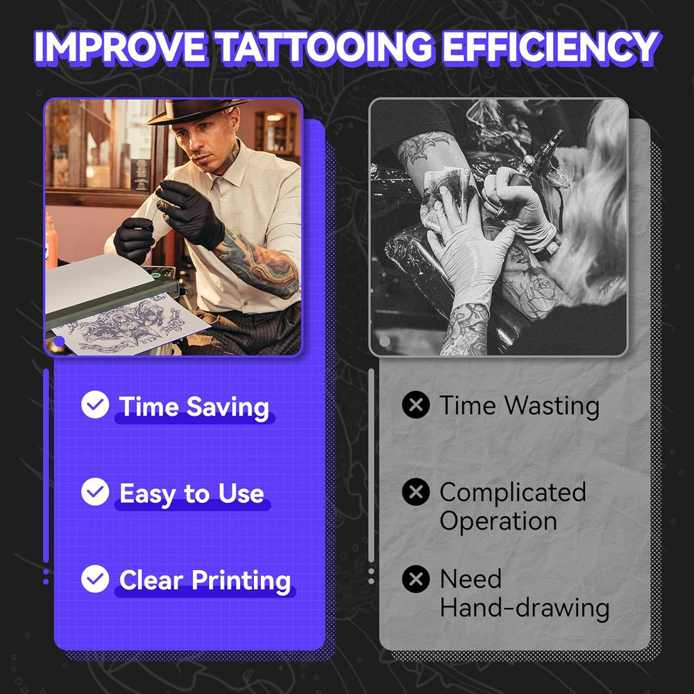 P90 Wireless Tattoo Stencil Printer - Portable Thermal Printer with Bluetooth &