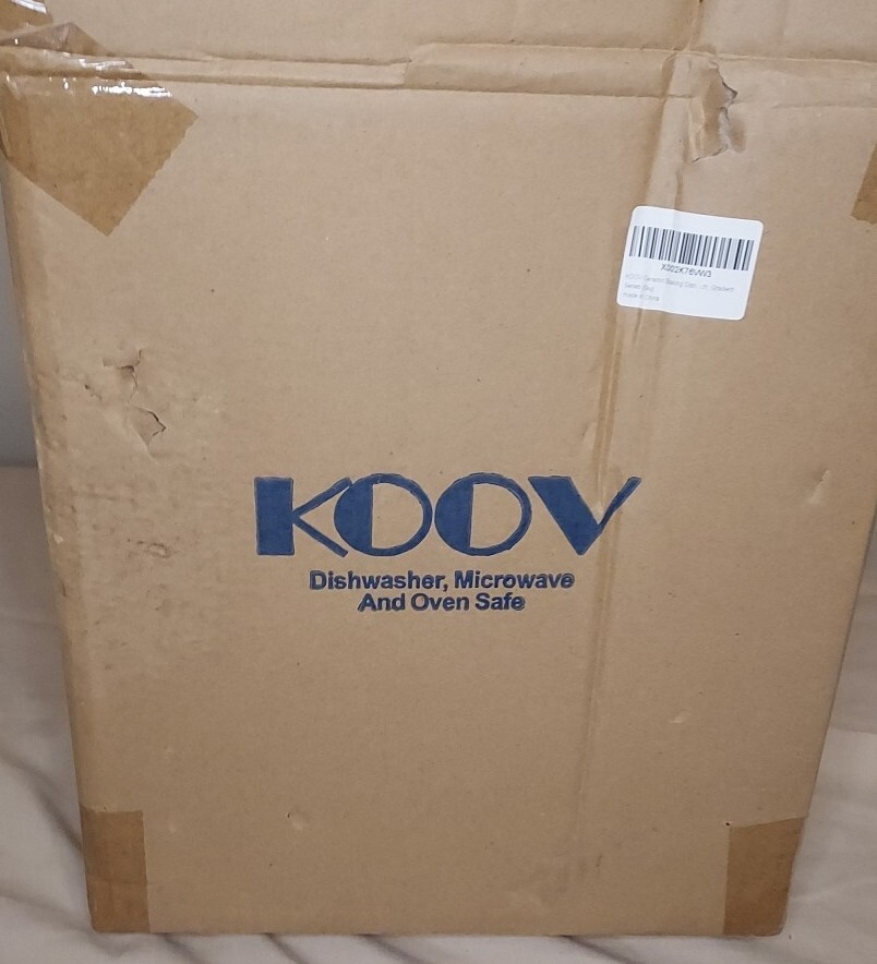 Koov Blue Square Ceramic Bakeware Baking Dish Casserole Lasagna Pan 9"