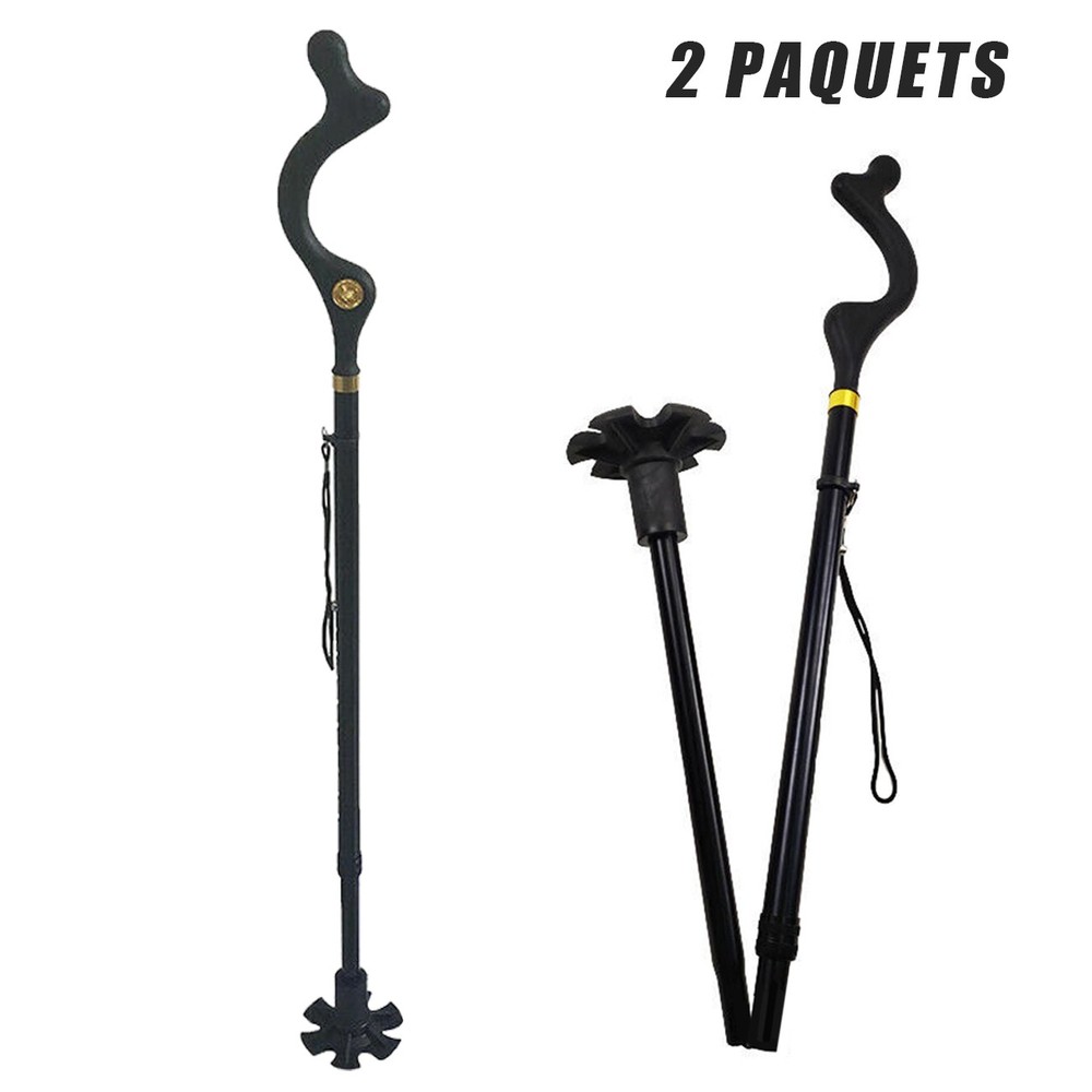 Ergonomic 2-Pack Folding Walking Sticks, Retractable & Adjustable for Elders