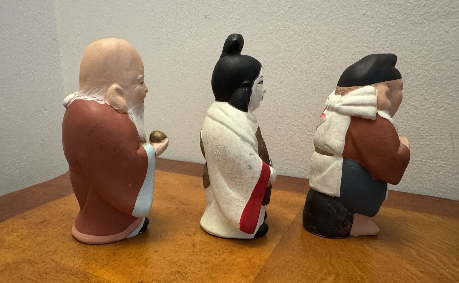 Vintage ~ Hakata Mimasu Dolls ~ Japanese 7 Lucky Gods ~ Porcelain 4 1/2" Figures