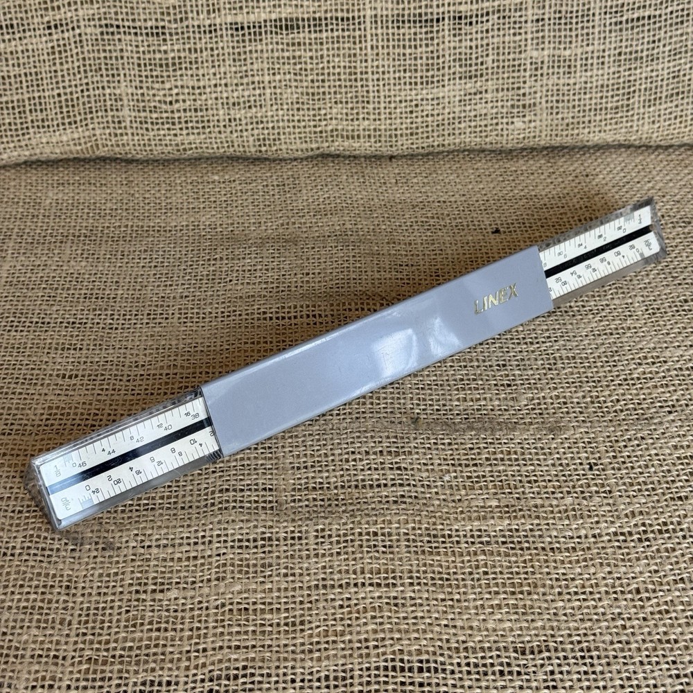 Linex Unmarked Triangular Graphics Engineering Drawing ruler in original case