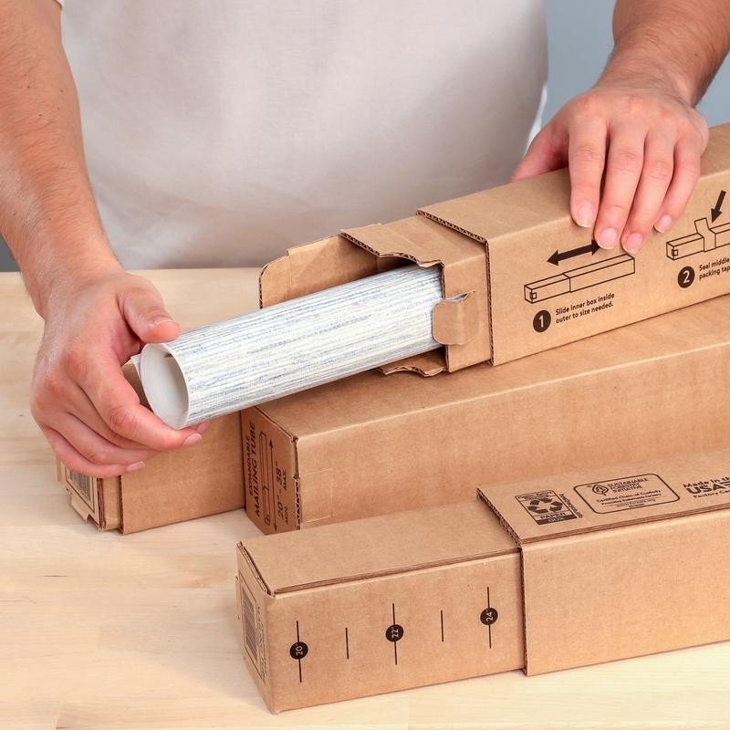 Corrugated Telescoping Shipping Tubes 6 Count Durable Adjustable Packing New
