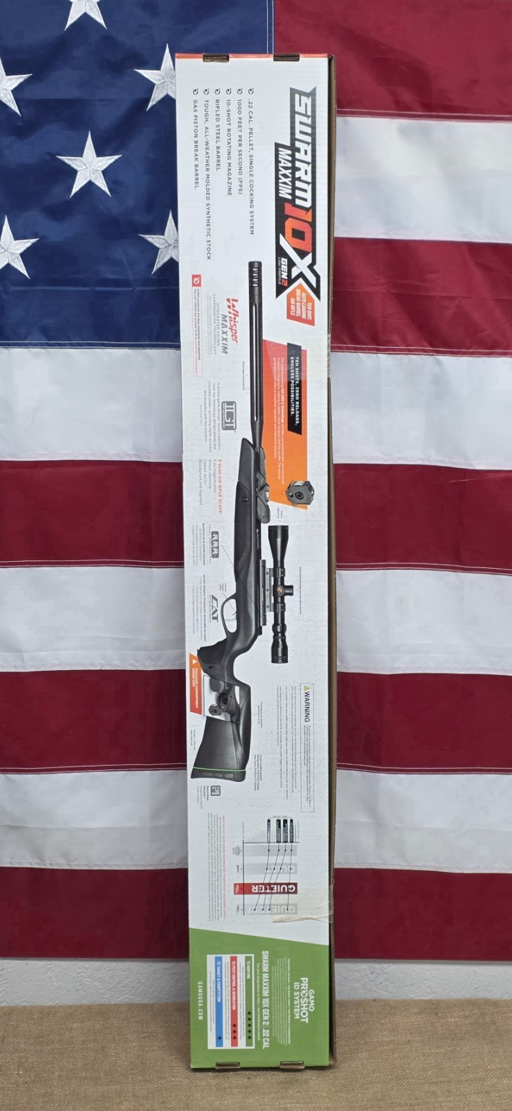 Gamo Swarm Maxxim 10X GEN2 .22 Air Rifle 1,000 FPS, 3-9x40mm Scope #611003855554