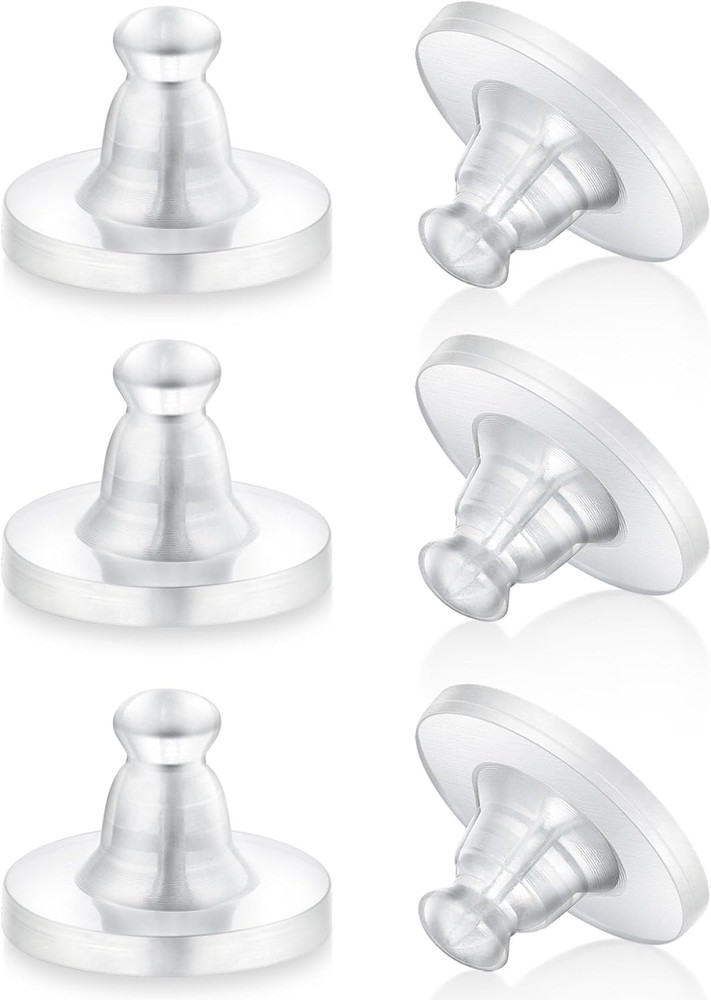 Earring Backs Rubber,100Pcs Soft Clear Earring Backs for Studs,Hypoallergenic Si