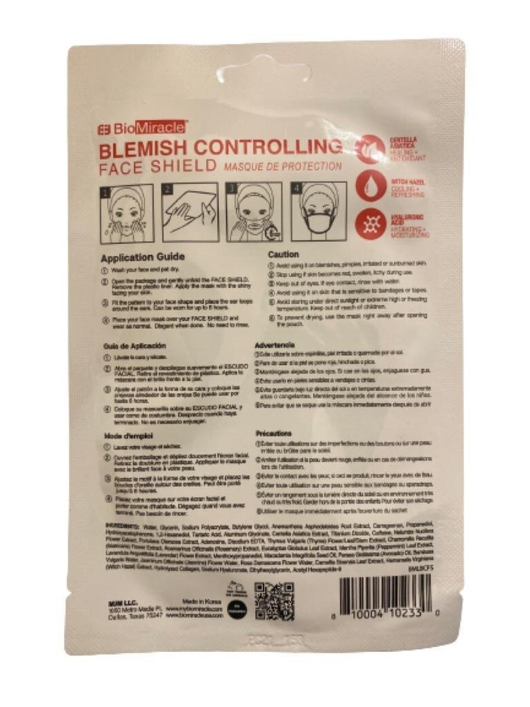 BioMiracle Blemish Controlling Face Shield Dry Hydrogel Formula 2 Pcs