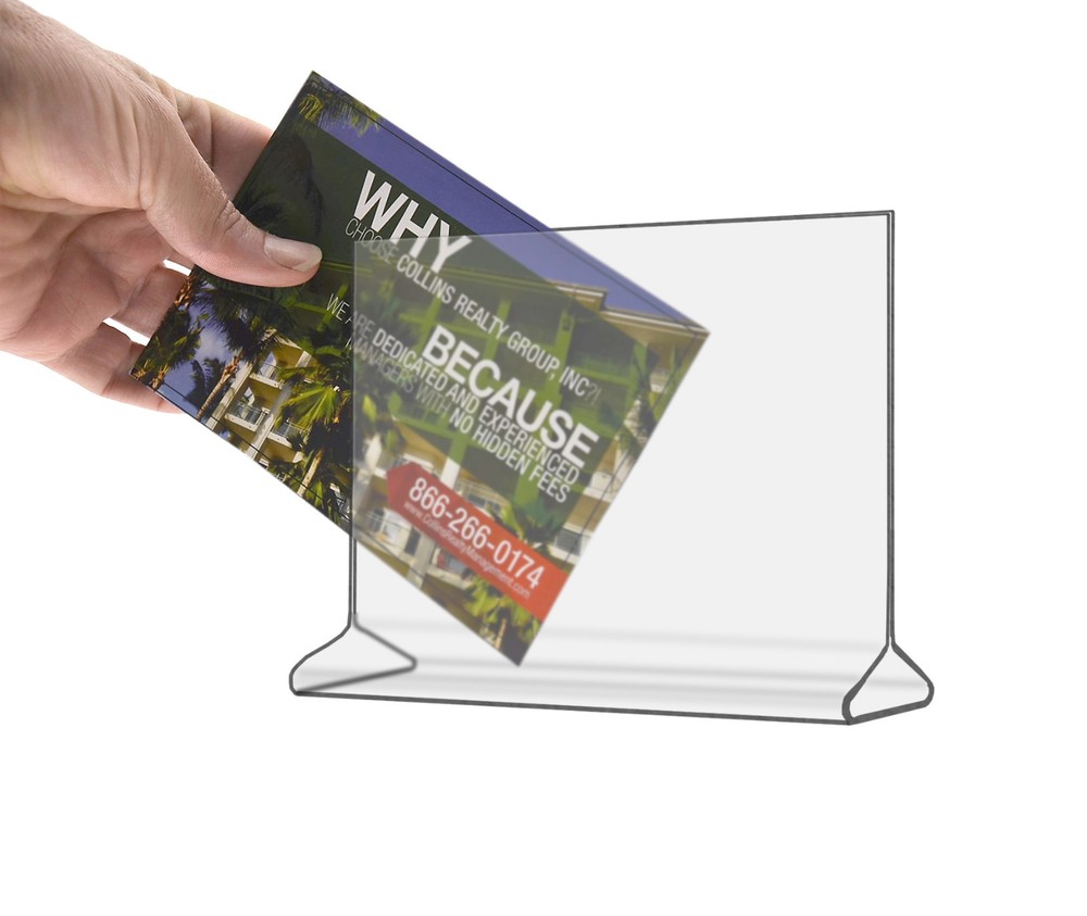 Table Tent Countertop Frame Holder Display Clear Premium Acrylic Top Load
