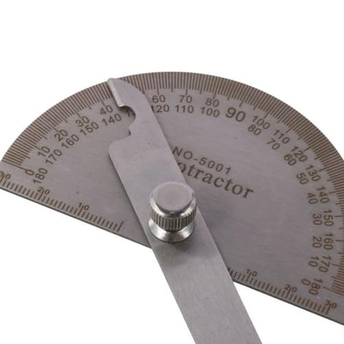Stainless Steel 0-180° Two-Arm Protractor with Ruler