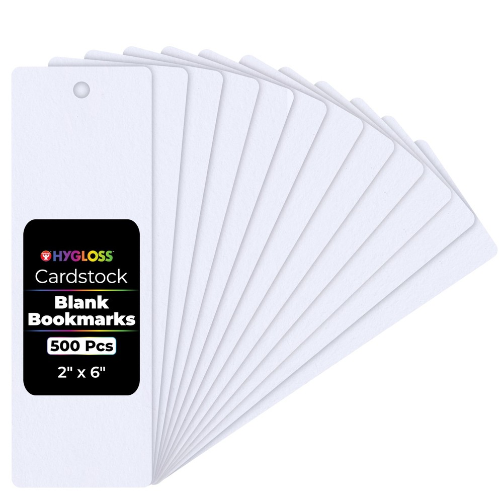 Hygloss White Cardstock Bookmarks, Blank, 6" x 2", 500-Pack, Personalize Fun