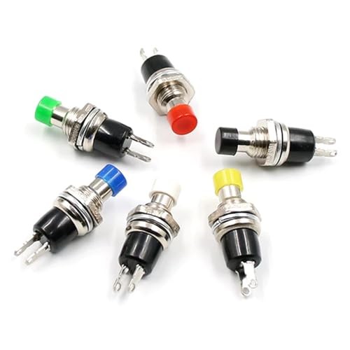 5-Pack Momentary Mini Push Button Switch 12V 250VAC 6 Count (Pack of 1) White