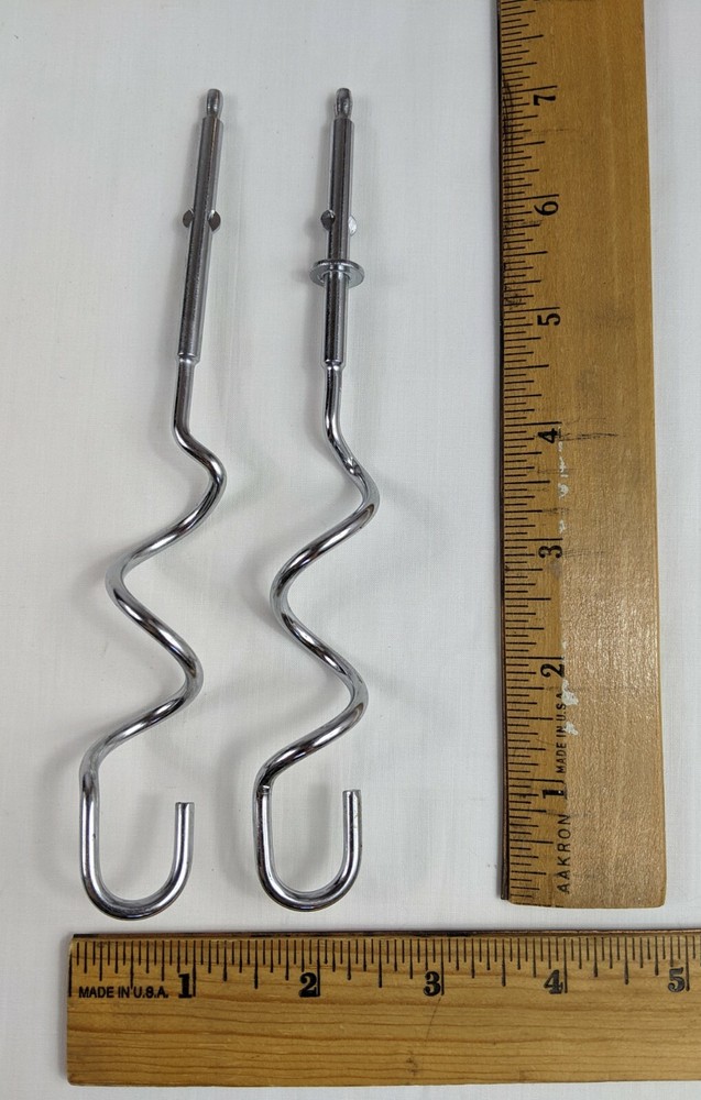 2 Dough Mixer Beater Attachments Blender Corkscrew Shaped Hooks Replacements