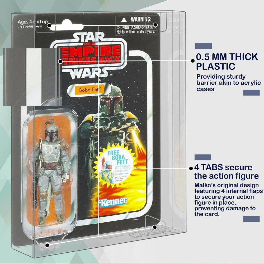 6 Pack Protector Display Case for Carded 3.75 Inch Action Figures Compatible