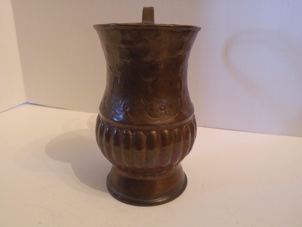 ALT119 MIDDLE EASTERN COPPER JUG EWER 7" HIGH